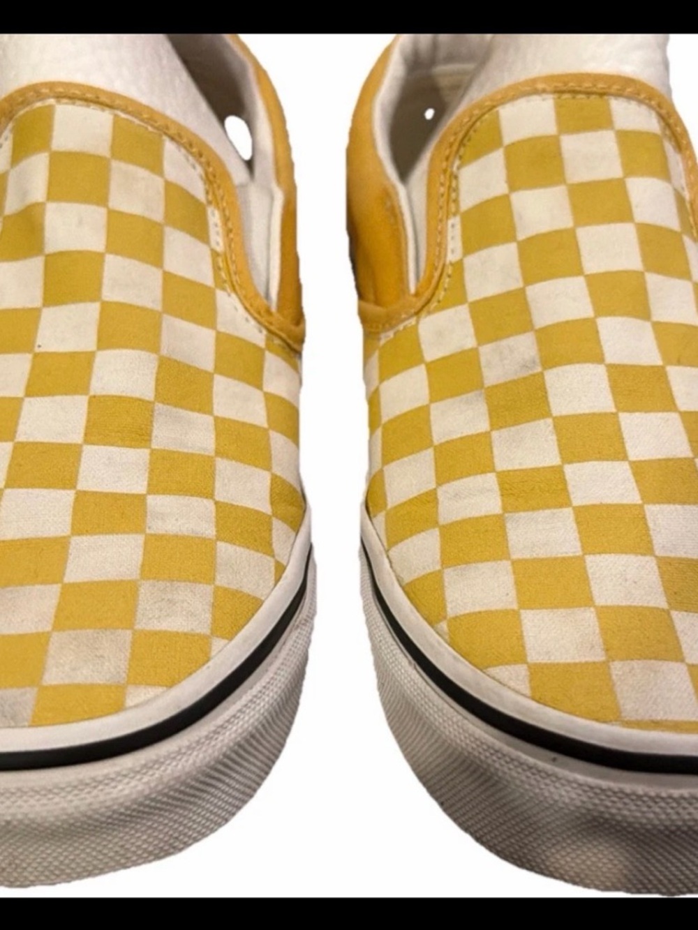 Vans Classic Slip On Yellow White Checkerboard Shoes